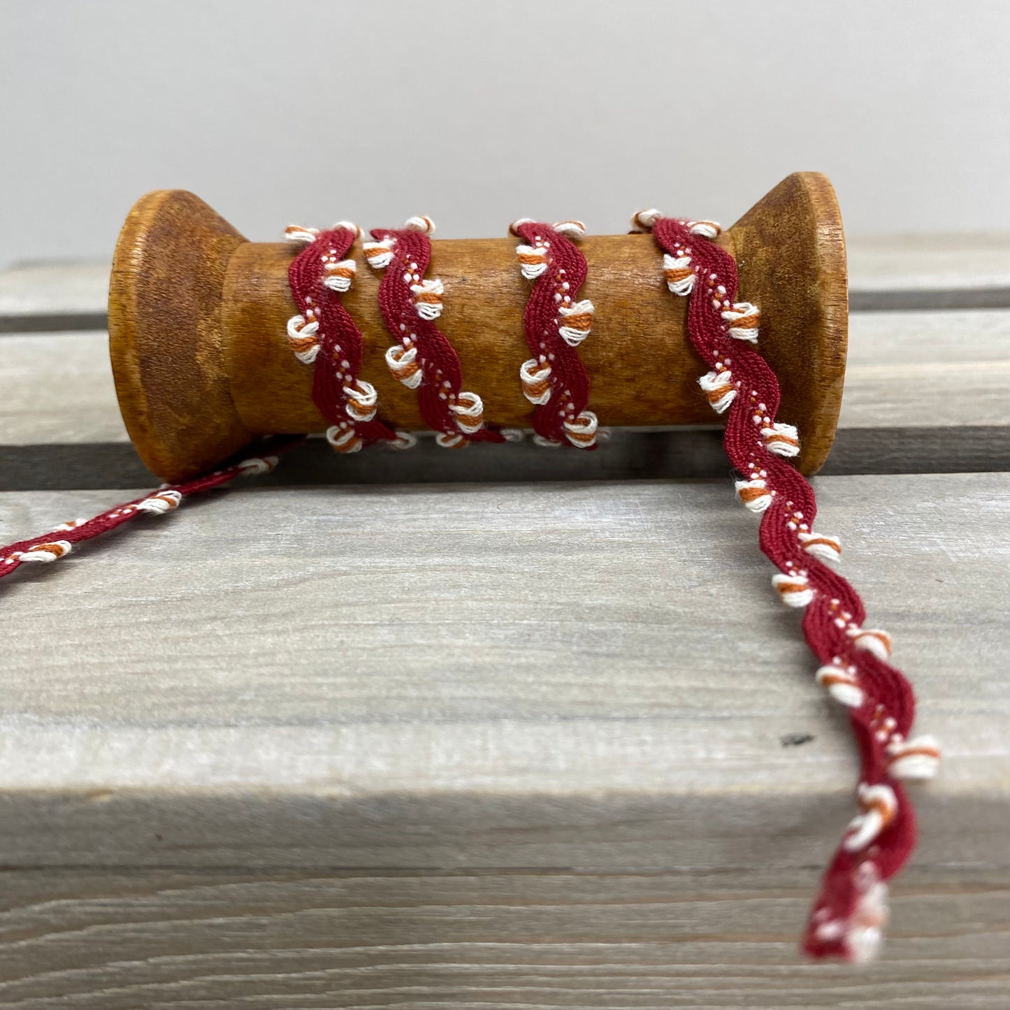 Fancy Scalloped Ric Rac Ribbon Trim Crimson