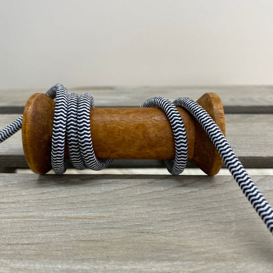 Stripy Elastic Cord 5mm Black