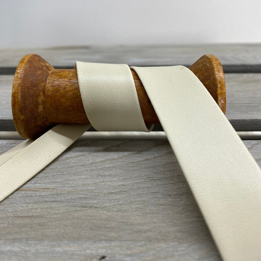 Textured Faux Leather Bias Binding Cream 20mm