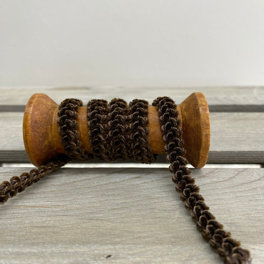 Velour Velvet Gimp Braid 15mm Chocolate