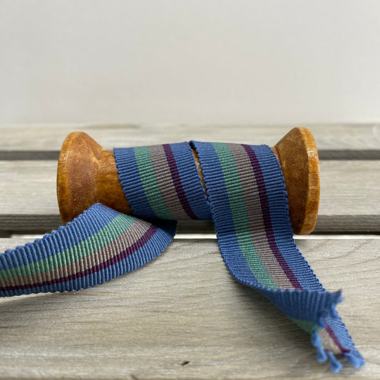 Stripe Grosgrain Petersham Braid 25mm Denim