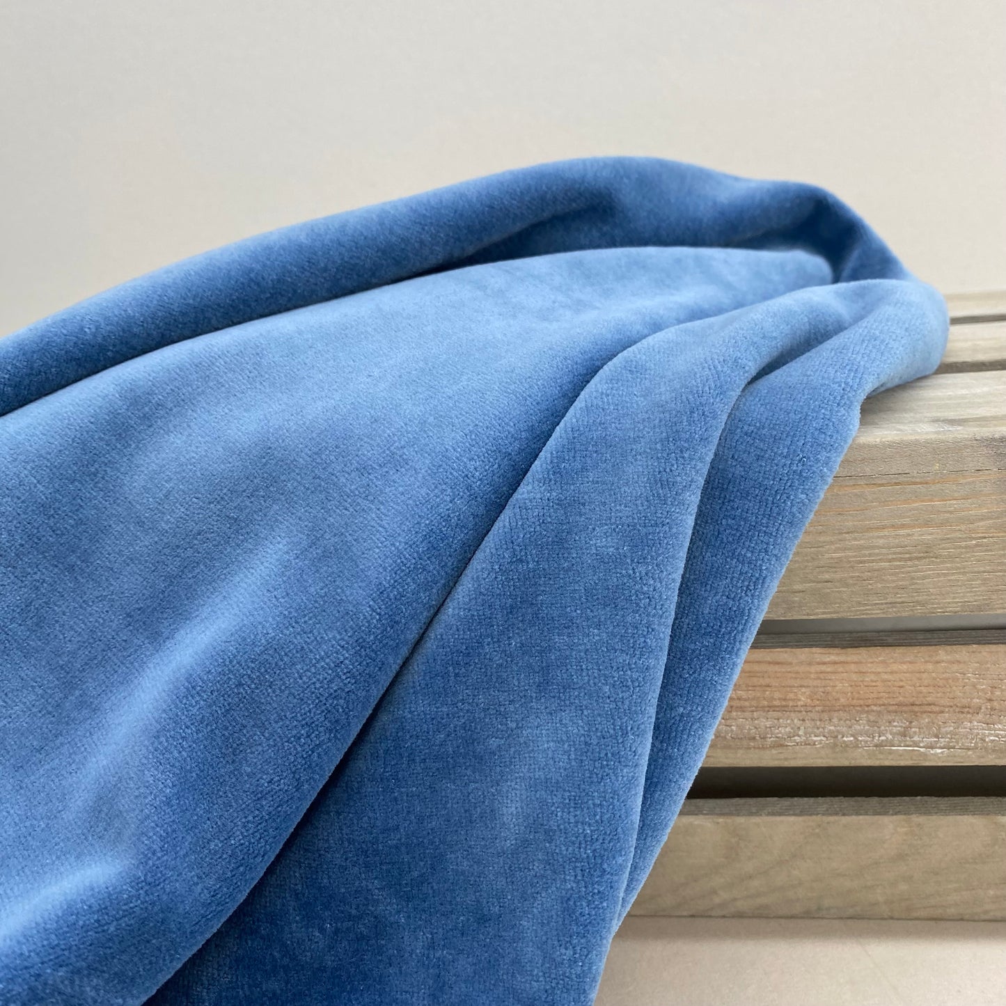 Velour Denim Blue Sweatshirting