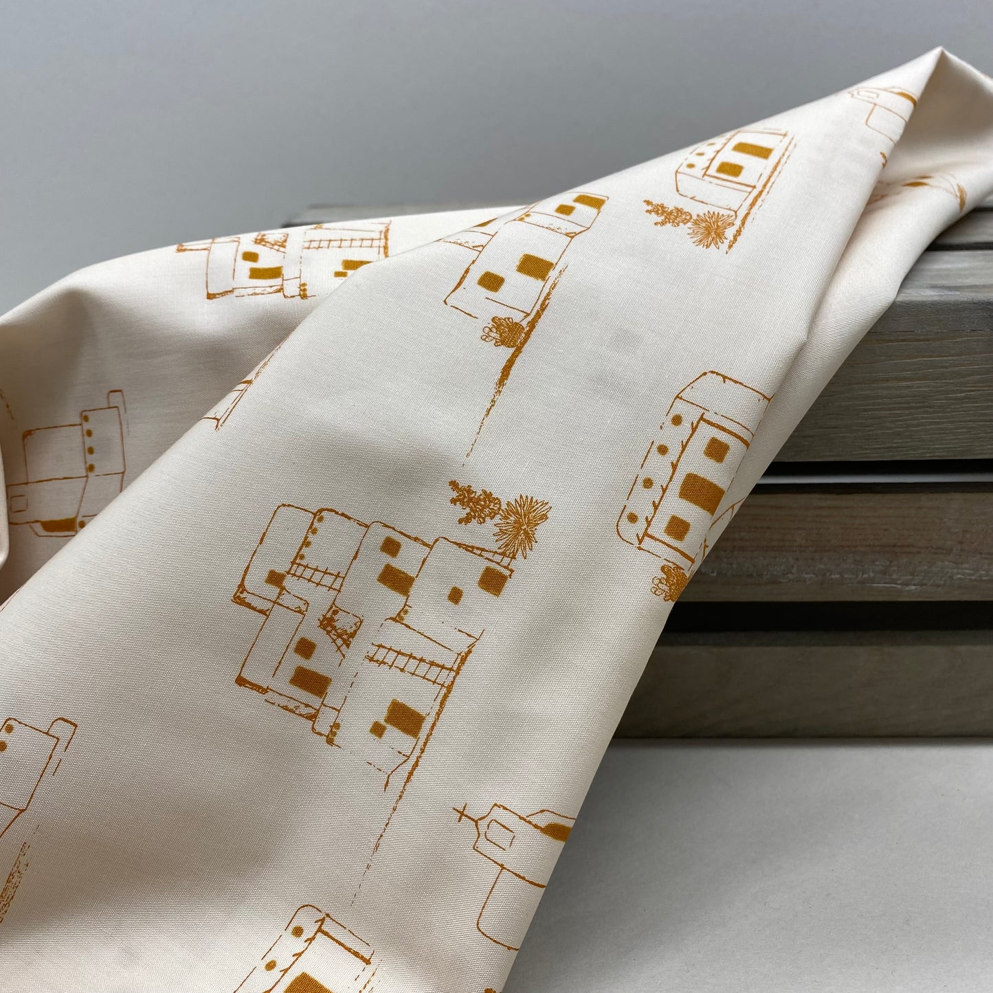 Art Gallery Taos Pueblo from Land of Enchantment by Becca Plymale Cotton Poplin