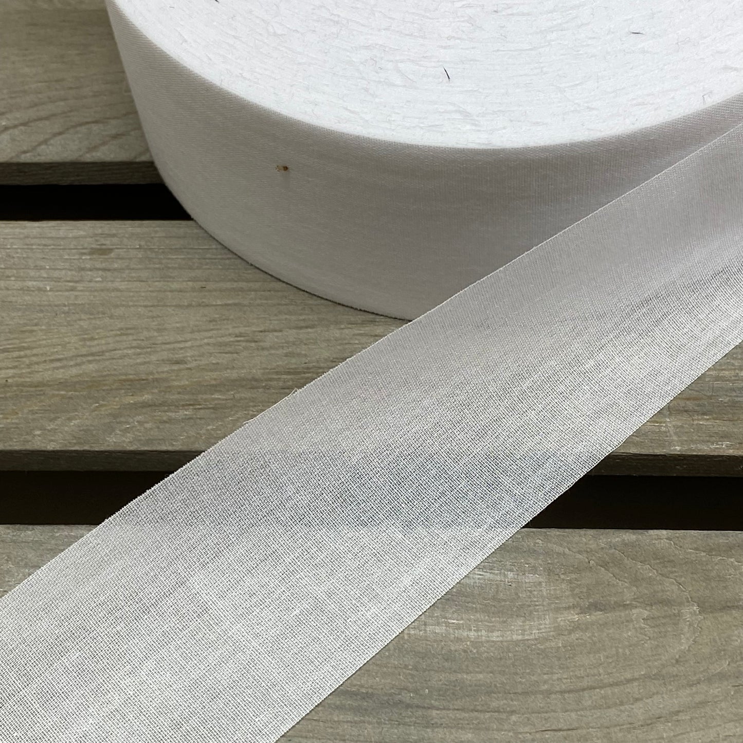 Tailoring Woven Fusible Fine Cotton Hem Tape White 50mm
