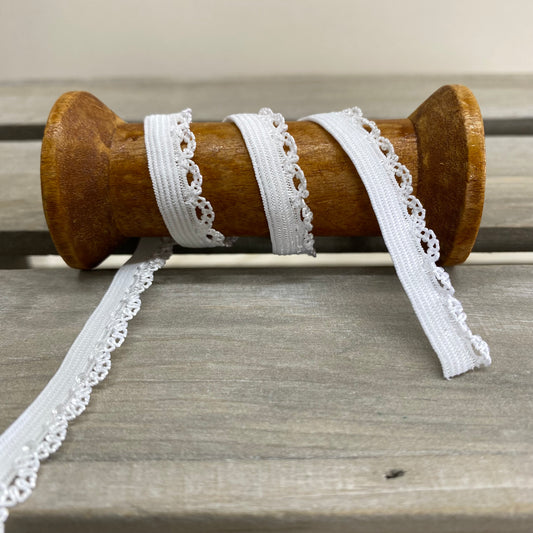 Stretch Picot Edge Lingerie Trim 10mm White
