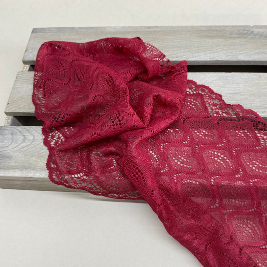 Stretch Lingerie Lace 210mm Merlot