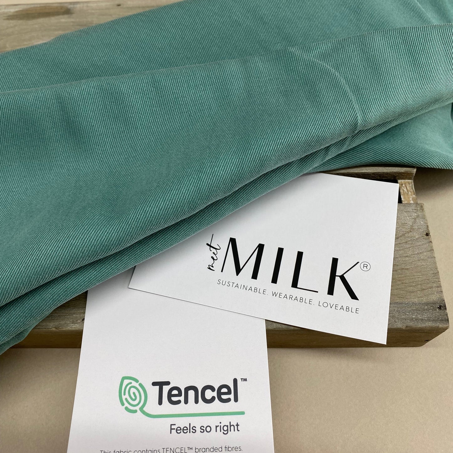 meetMILK New Smooth Drape Twill Aqua 1.6m