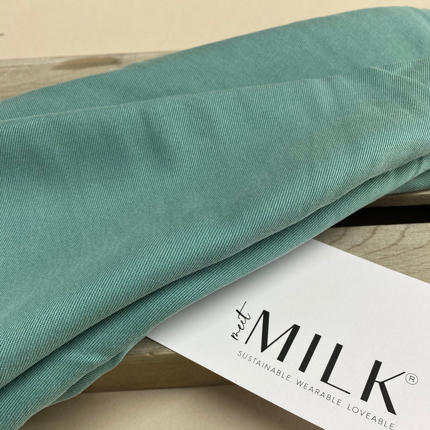 meetMILK New Smooth Drape Twill Aqua 1.6m