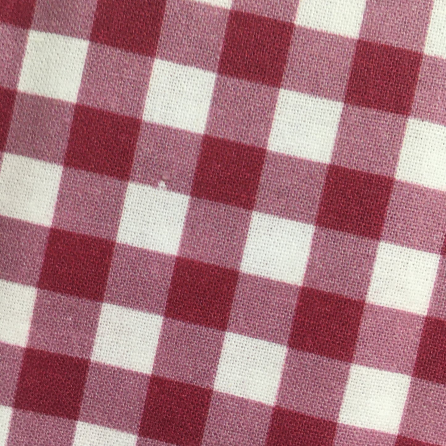 Raspberry Gingham Cotton Percal Print Slightly Imperfect.