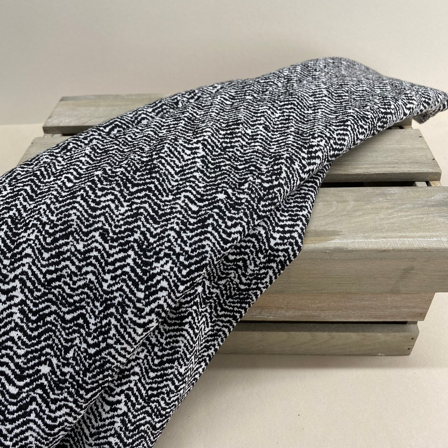 Herringbone Black Scuba Knit Fabric 1.4m
