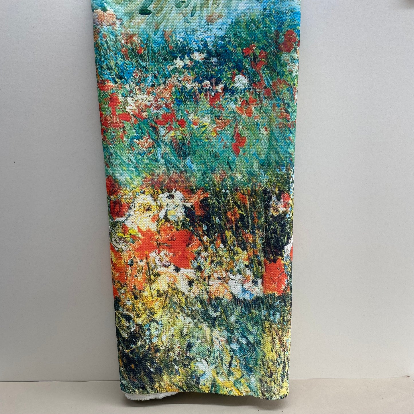 Border Print Floral Scuba Knit Fabric 1m