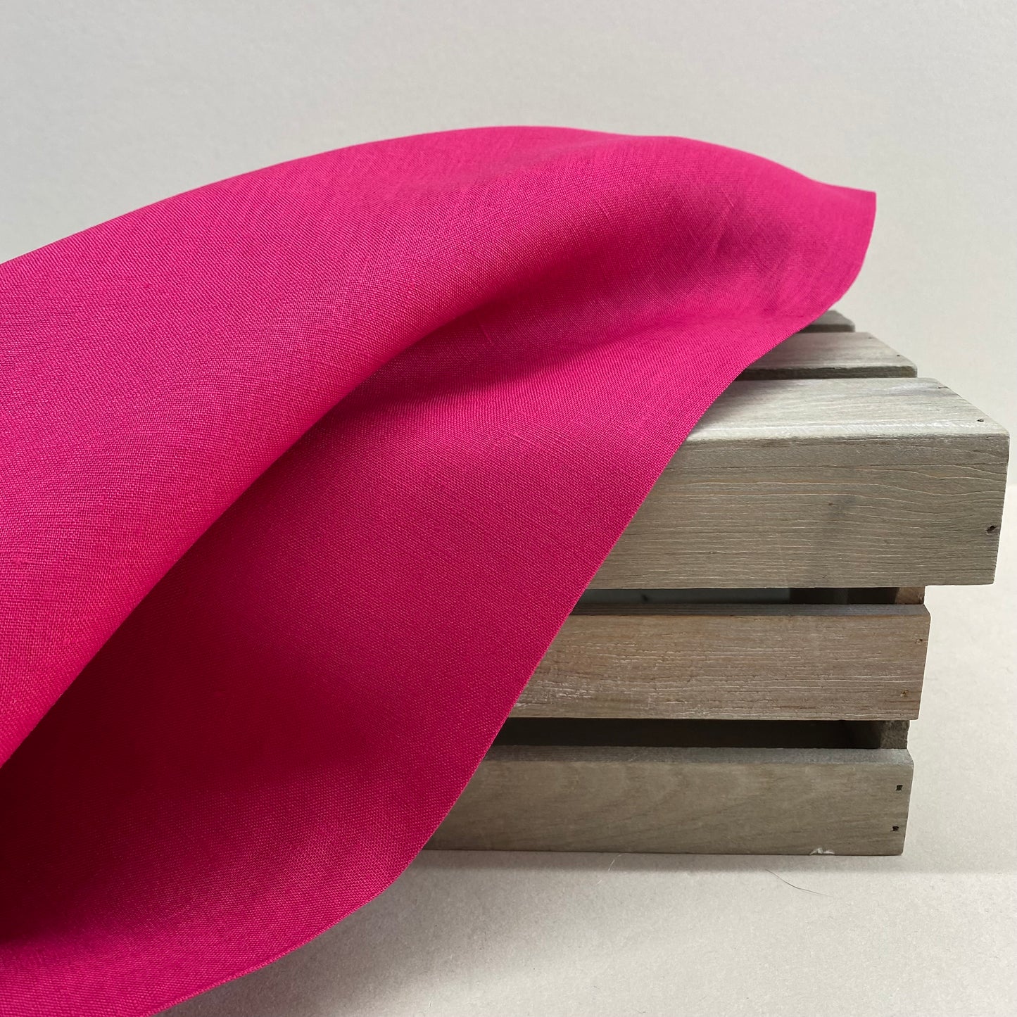 Francesca Linen Dressmaking Fabric Raspberry