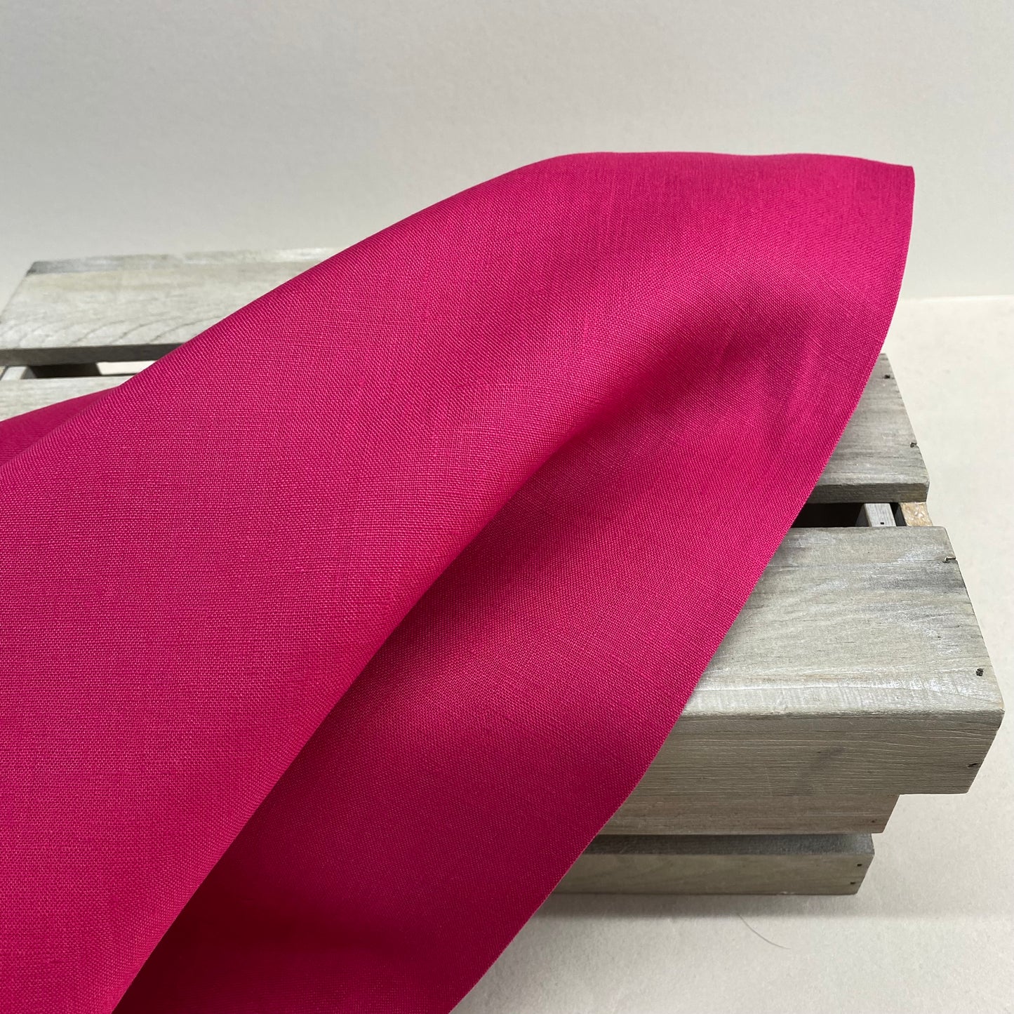 Francesca Linen Dressmaking Fabric Raspberry