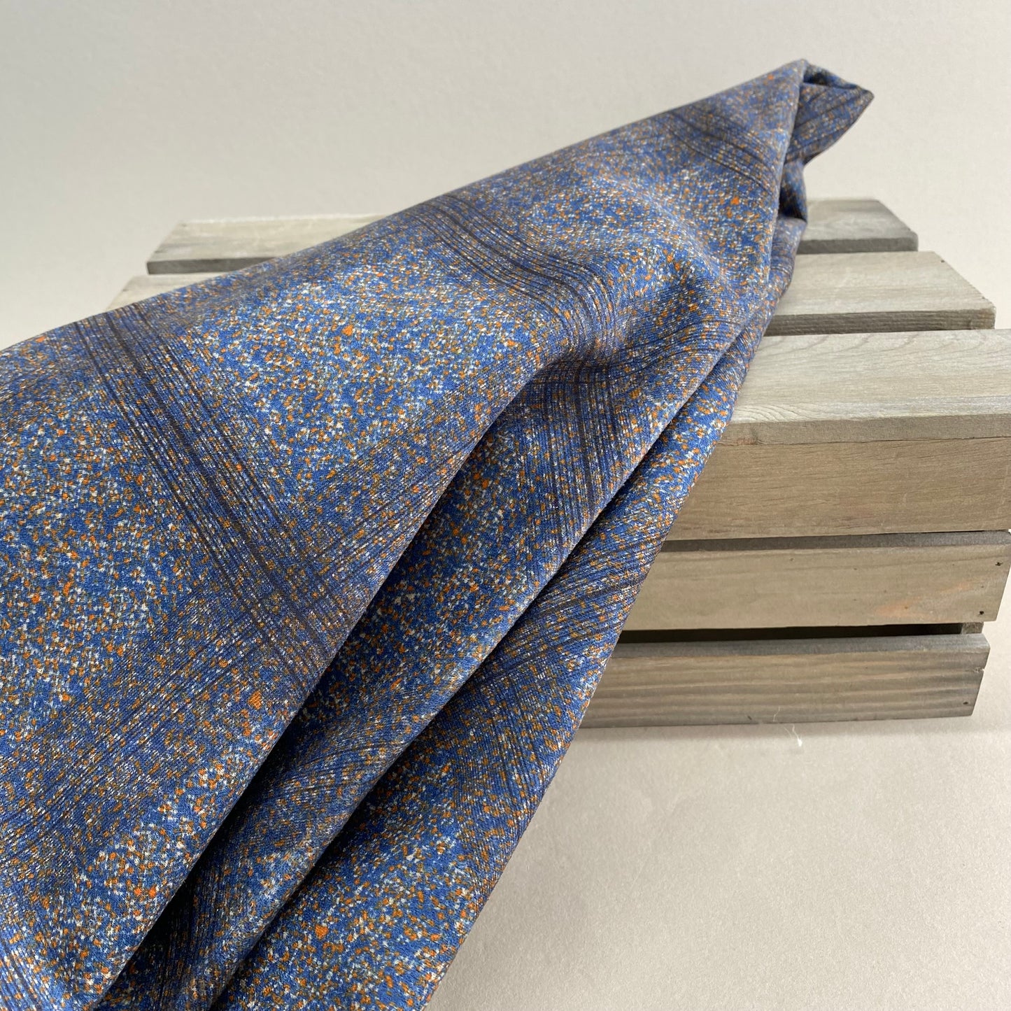 Velvet Scuba Check Granite Speckle Bright Print Blue 1.4m