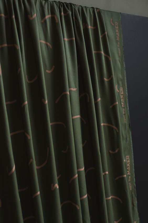 Doodle Lines by Mind the MAKER Khaki 100% LENZING™ ECOVERO™ Viscose