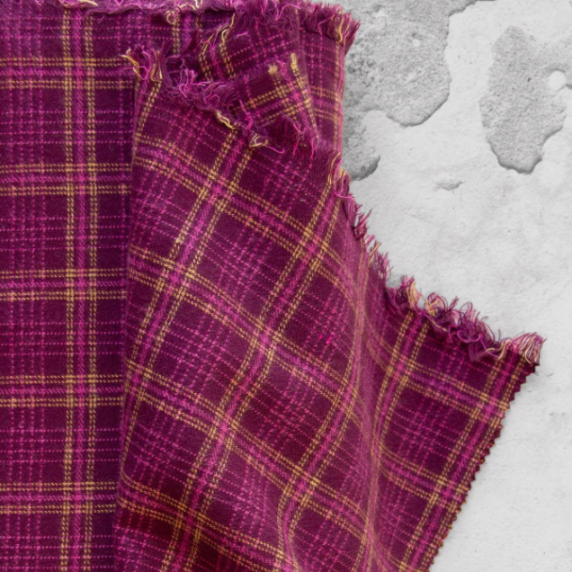 Art Gallery Crosshatch Plaid Merlot From Highlands Flannel