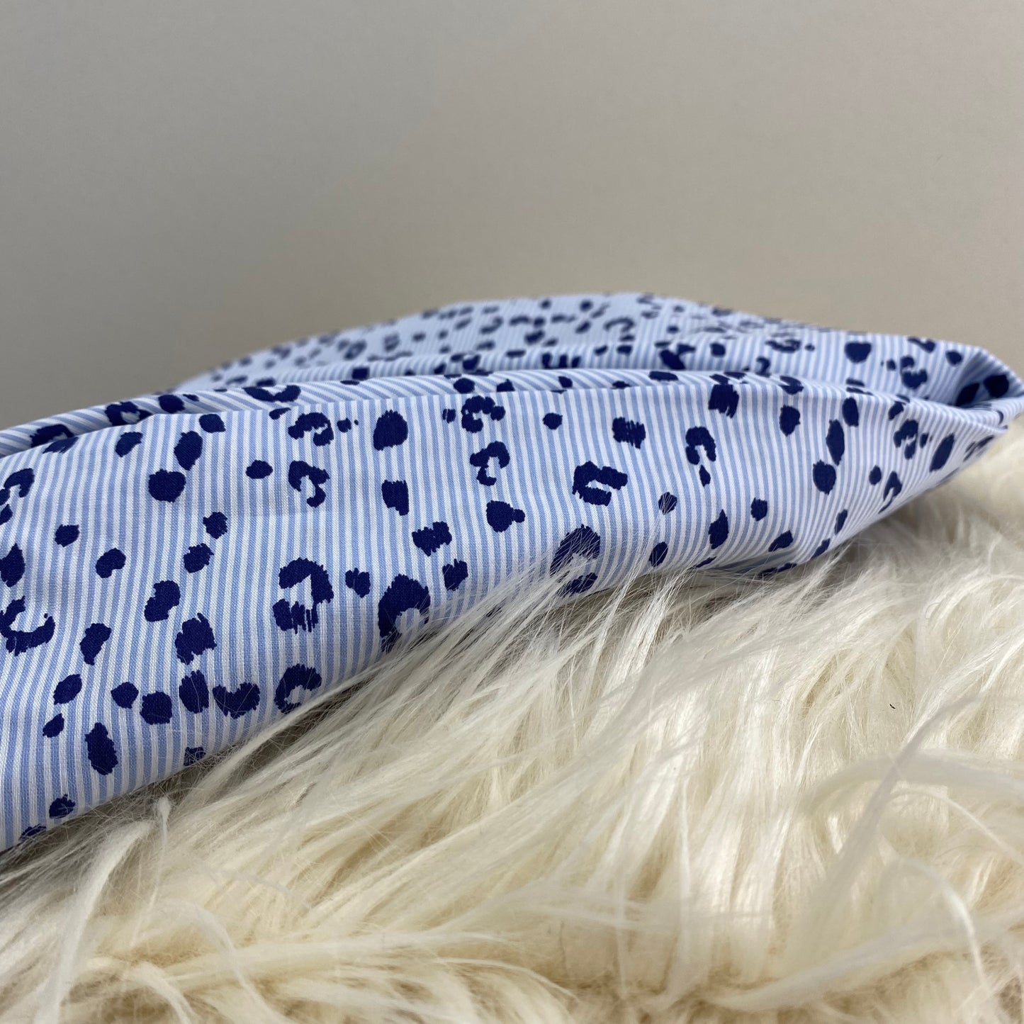 Blue Animal Print Stretch Cotton