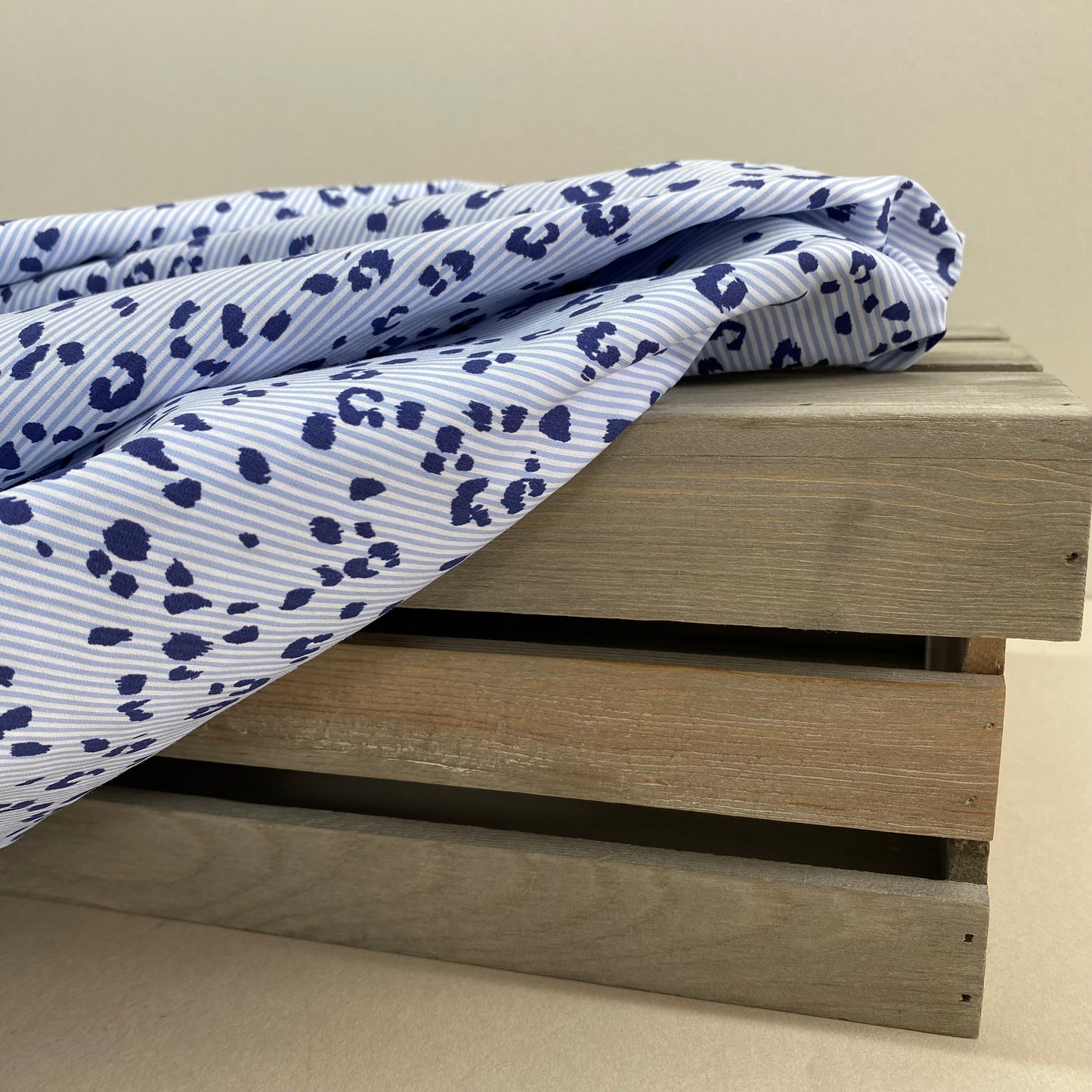Blue Animal Print Stretch Cotton