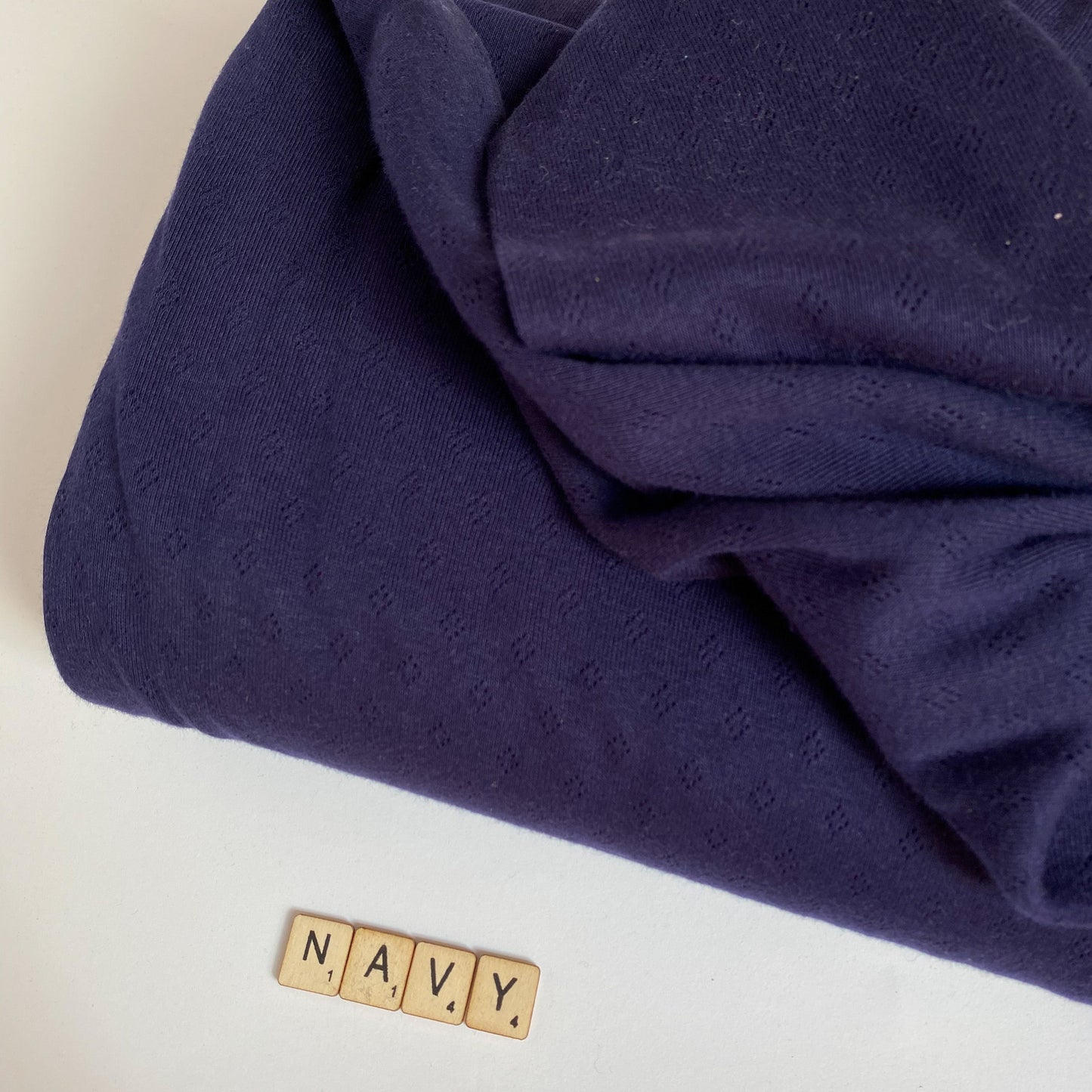 Pointelle Navy Lace Knit
