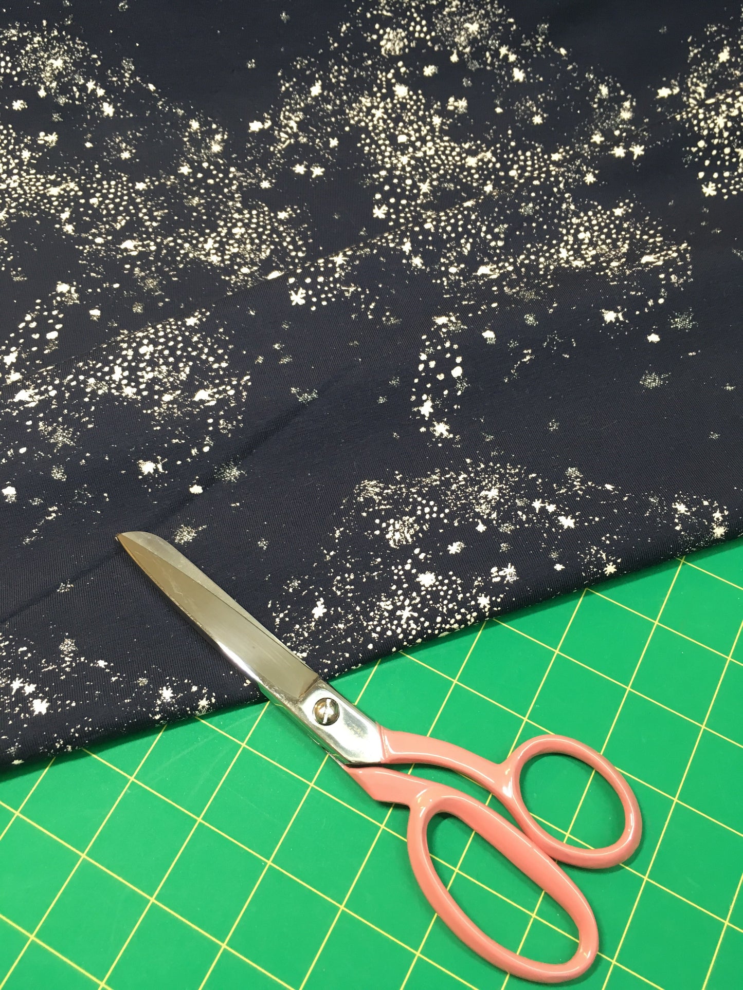 Sparkly Navy Cotton Jersey Fabric 0.8m