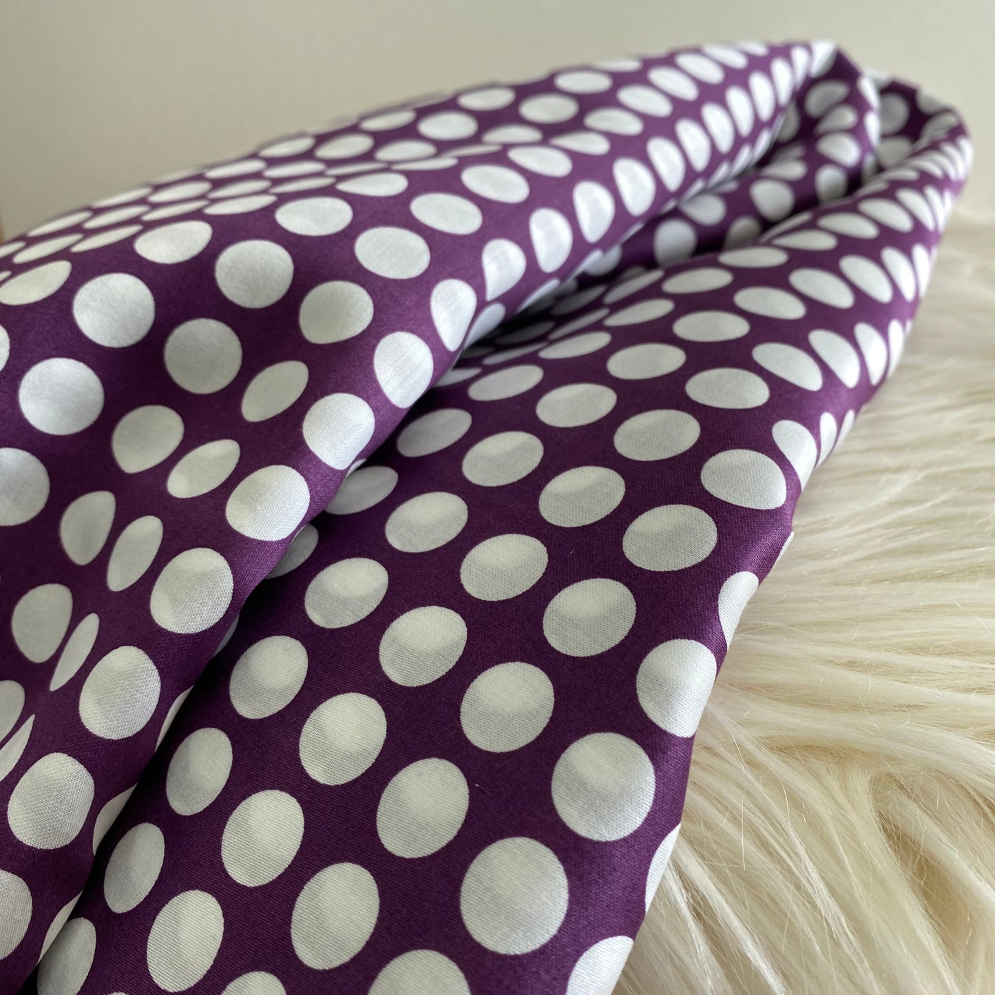 Purple Spotted Cotton Sateen Print 2.55m