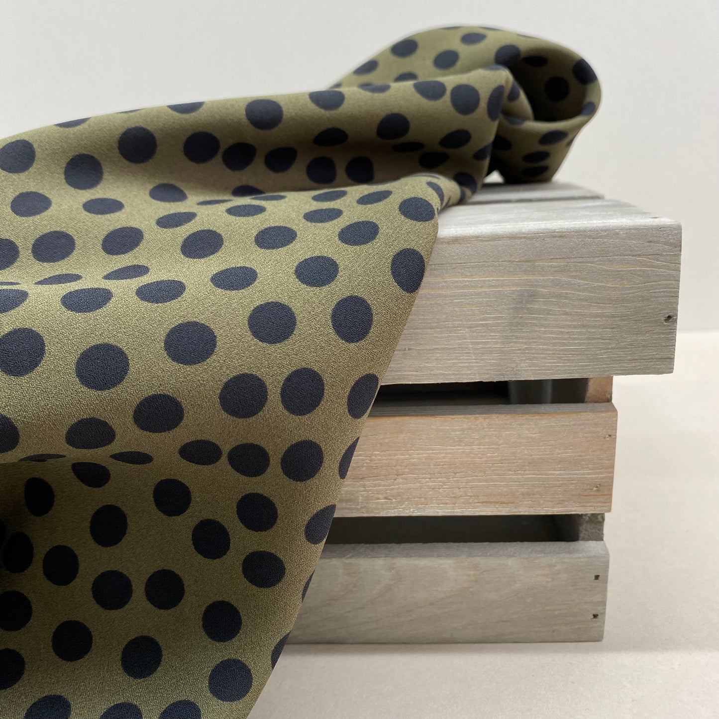 Olive Spot Crepe Georgette