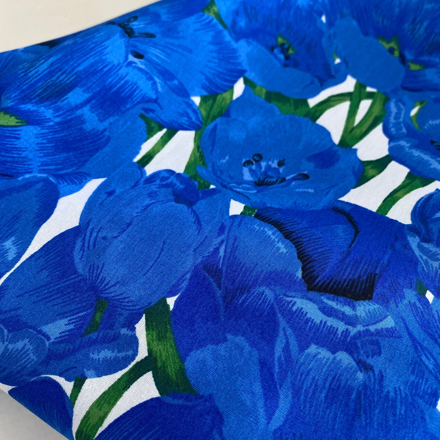 Blue Tulips Cotton Poplin 2.15m