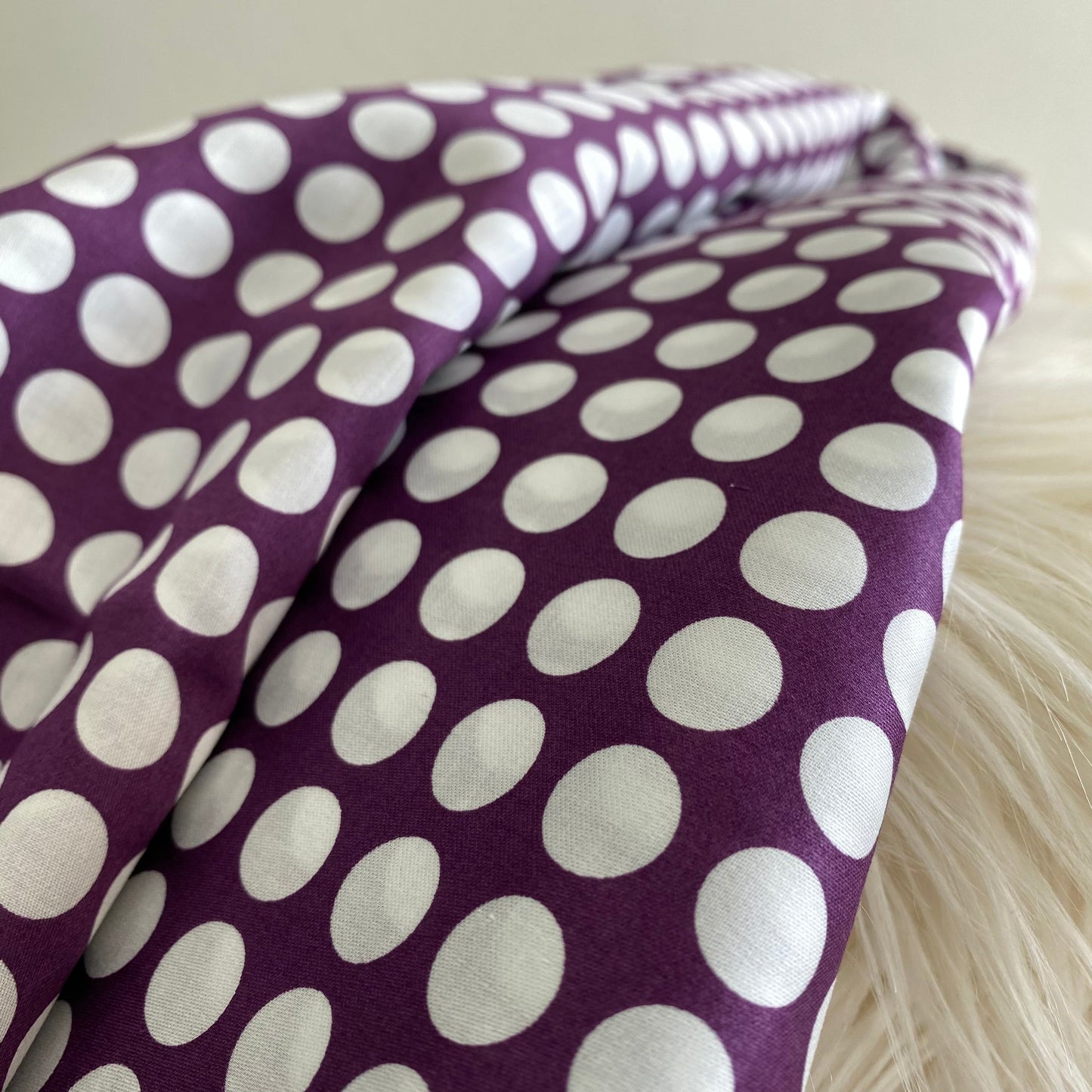 Purple Spotted Cotton Sateen Print 2.55m