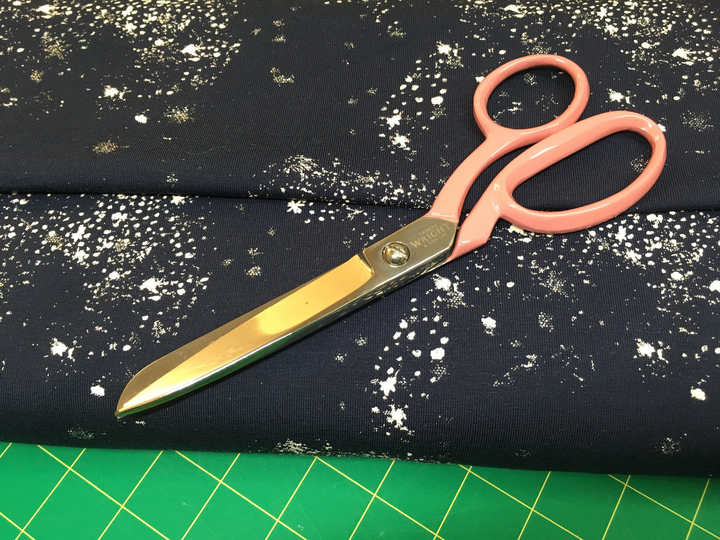 Sparkly Navy Cotton Jersey Fabric 0.8m