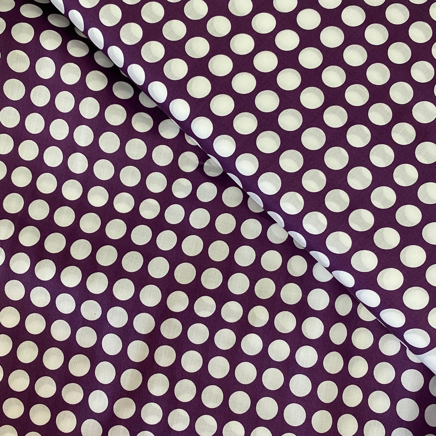 Purple Spotted Cotton Sateen Print 2.55m
