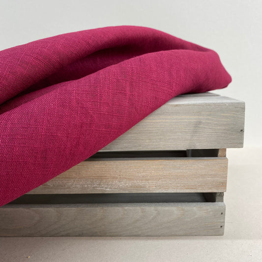 Rebekah Linen Dressmaking Fabric Merlot