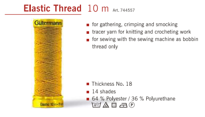 Gütermann Elastic Shirring Thread Reel 10m