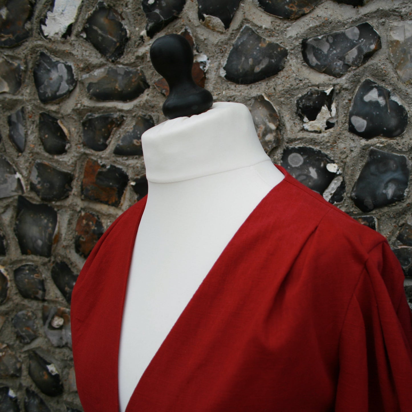 McCalls Sasha Dress in Swatch Club Rebekah Linen Cranberry