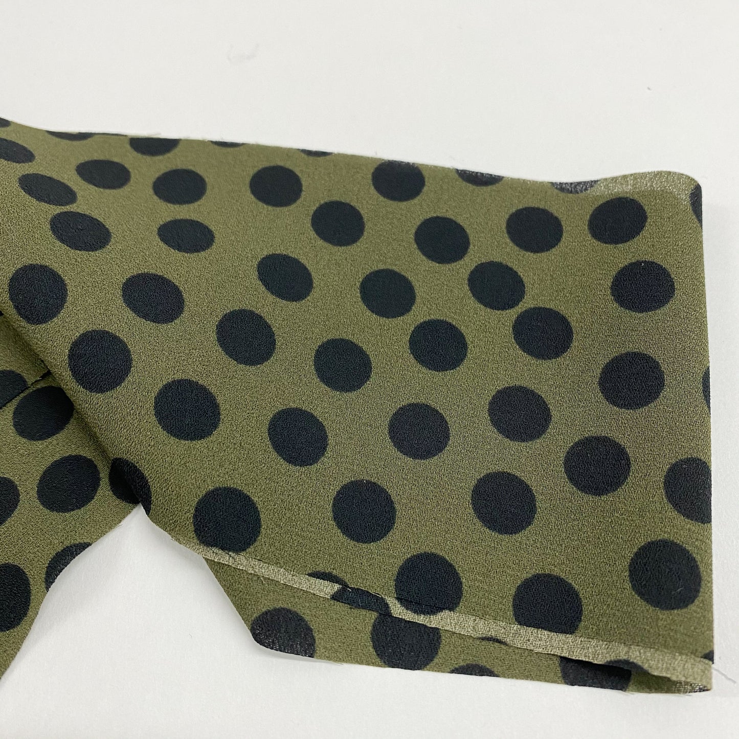 Olive Spot Crepe Georgette