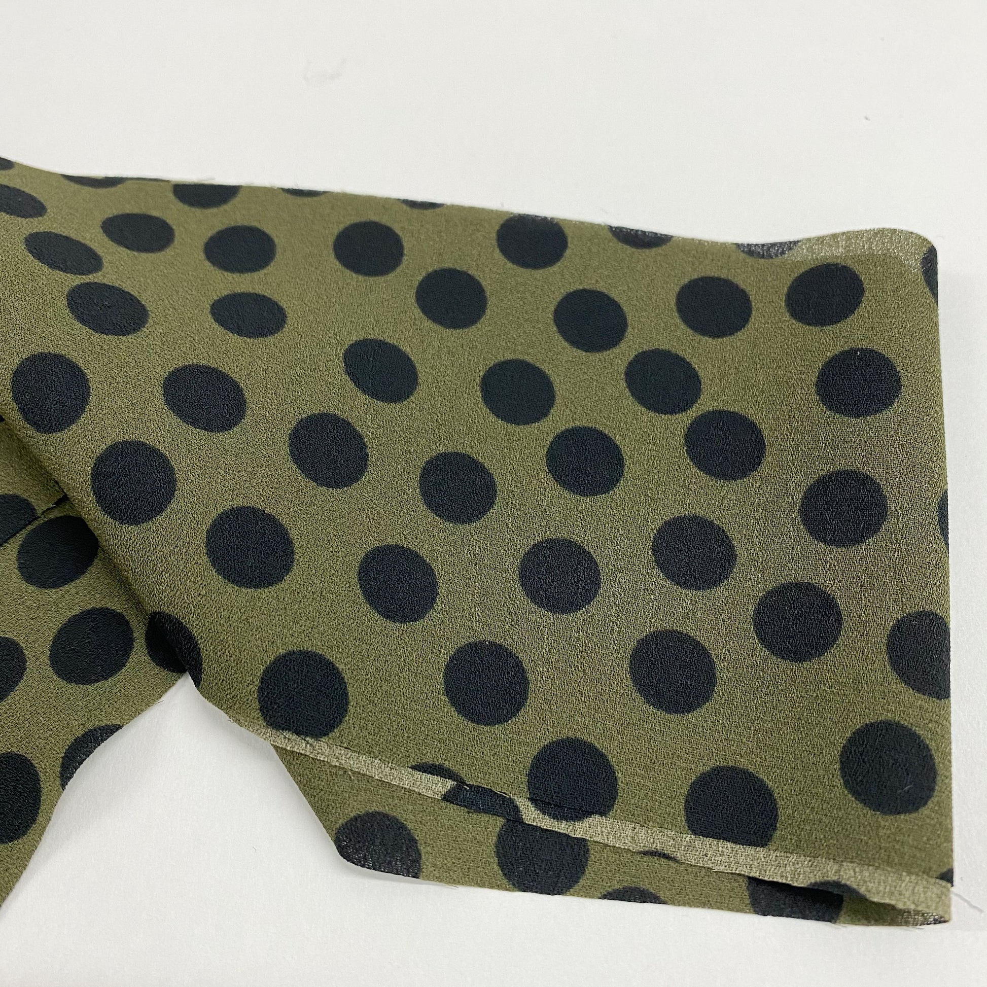 Olive Spot Crepe Georgette