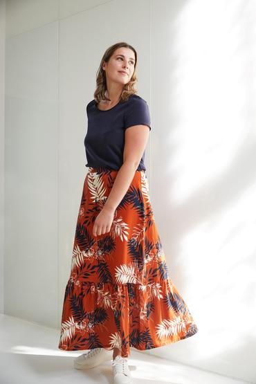 Atelier Jupe Chestnut Palm Viscose