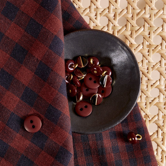 Atelier Brunette Night Rust Cotton Gingham 0.55m