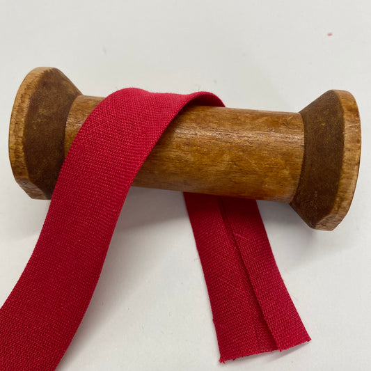 Luxury Pure Linen Bias Binding Red 20mm