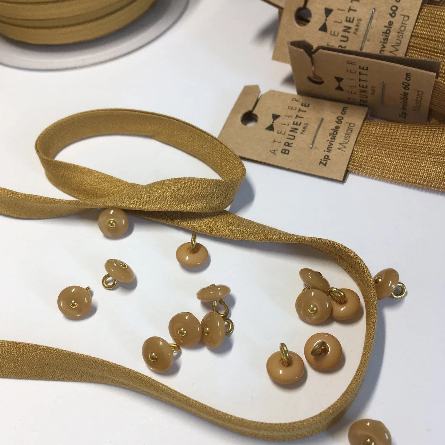 Atelier Brunette Crepe Bias Binding Mustard