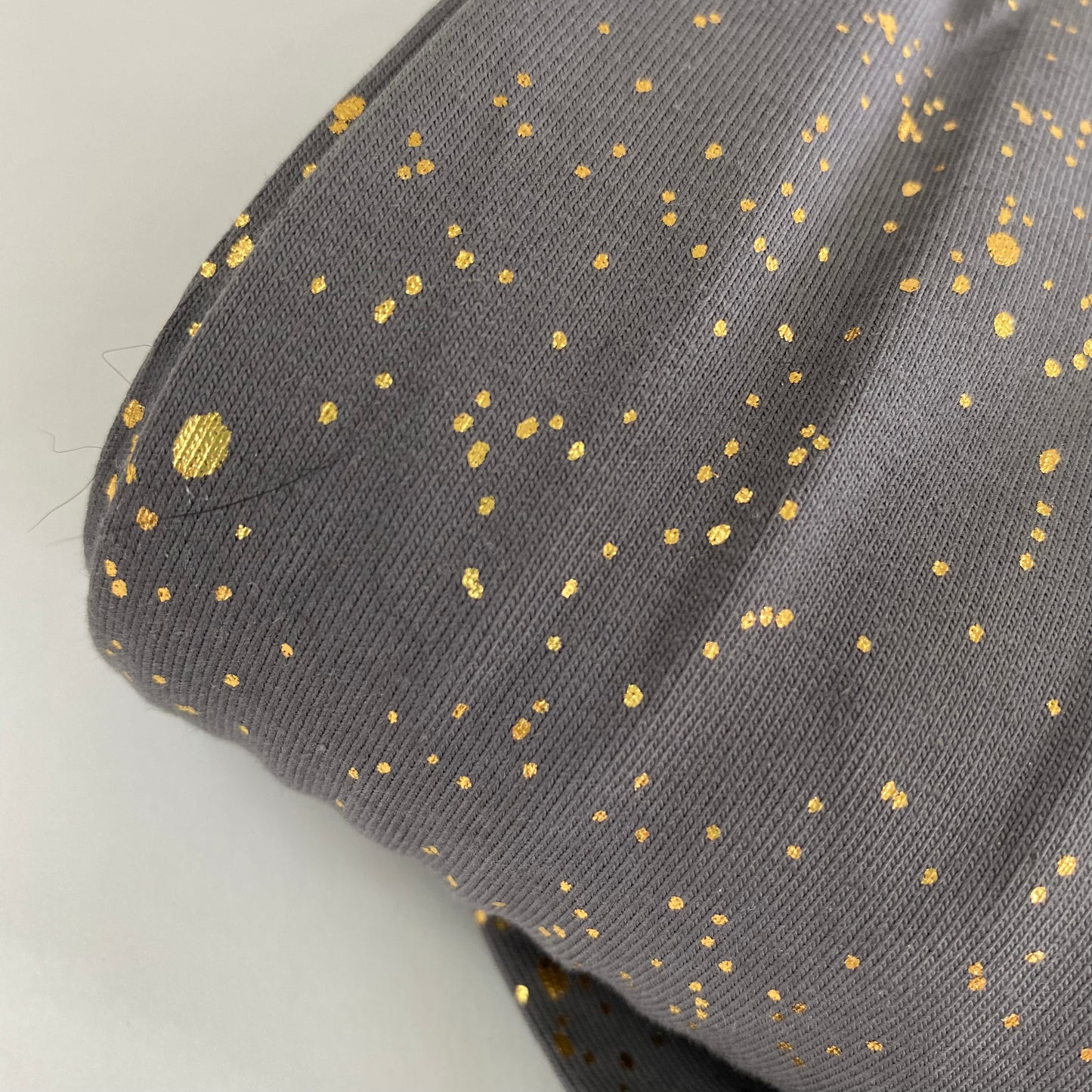 Spotty Cotton Jersey Fabric Sparkly Gold