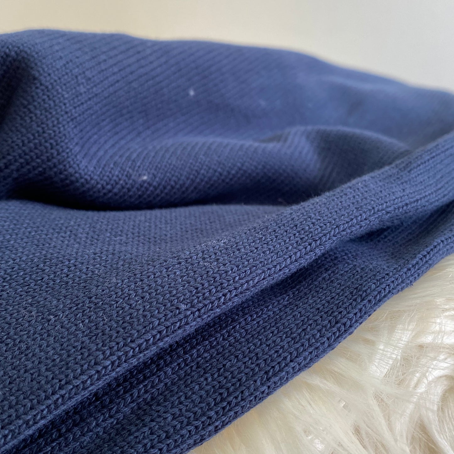 Wanda Cotton Sweater Knit Fabric Navy