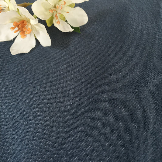 Dusky Denim Cotton Knit Dress Fabric