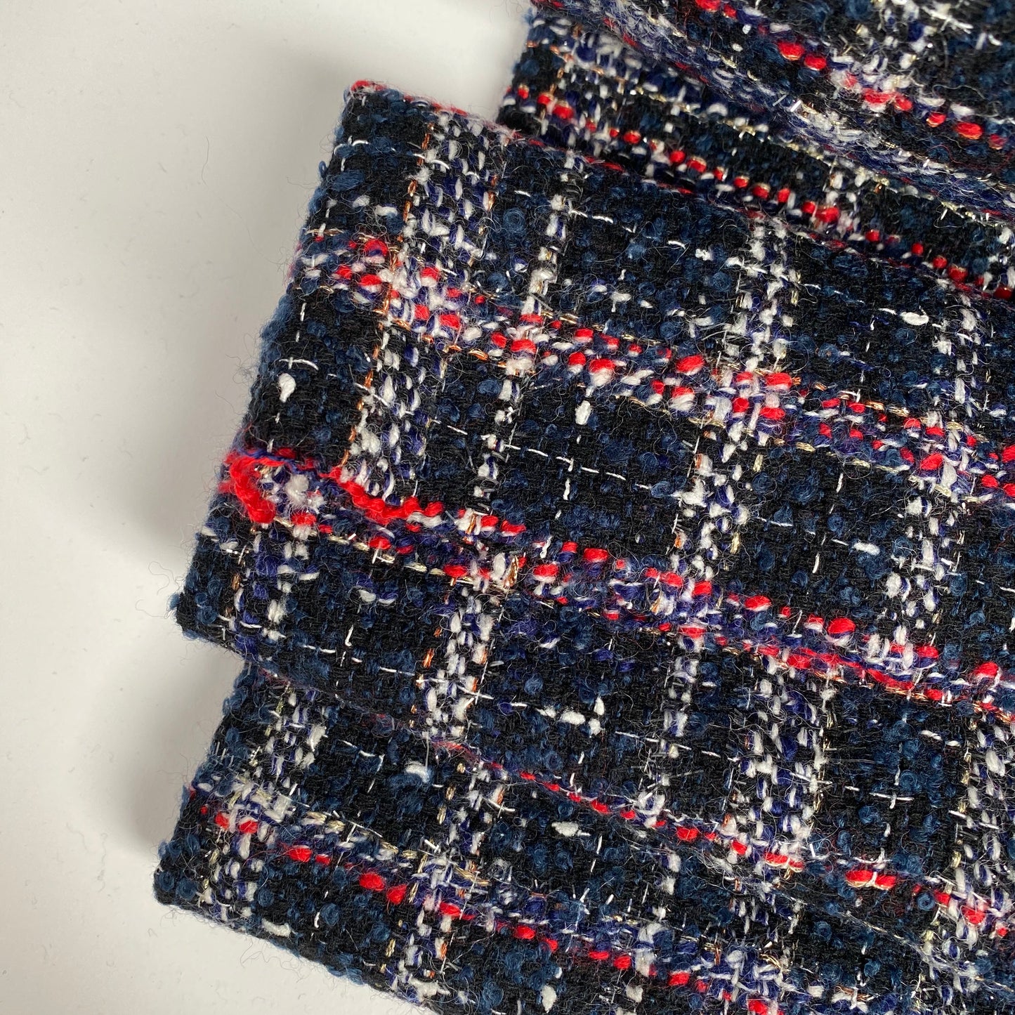 Boucle Wool Blend Dark Navy