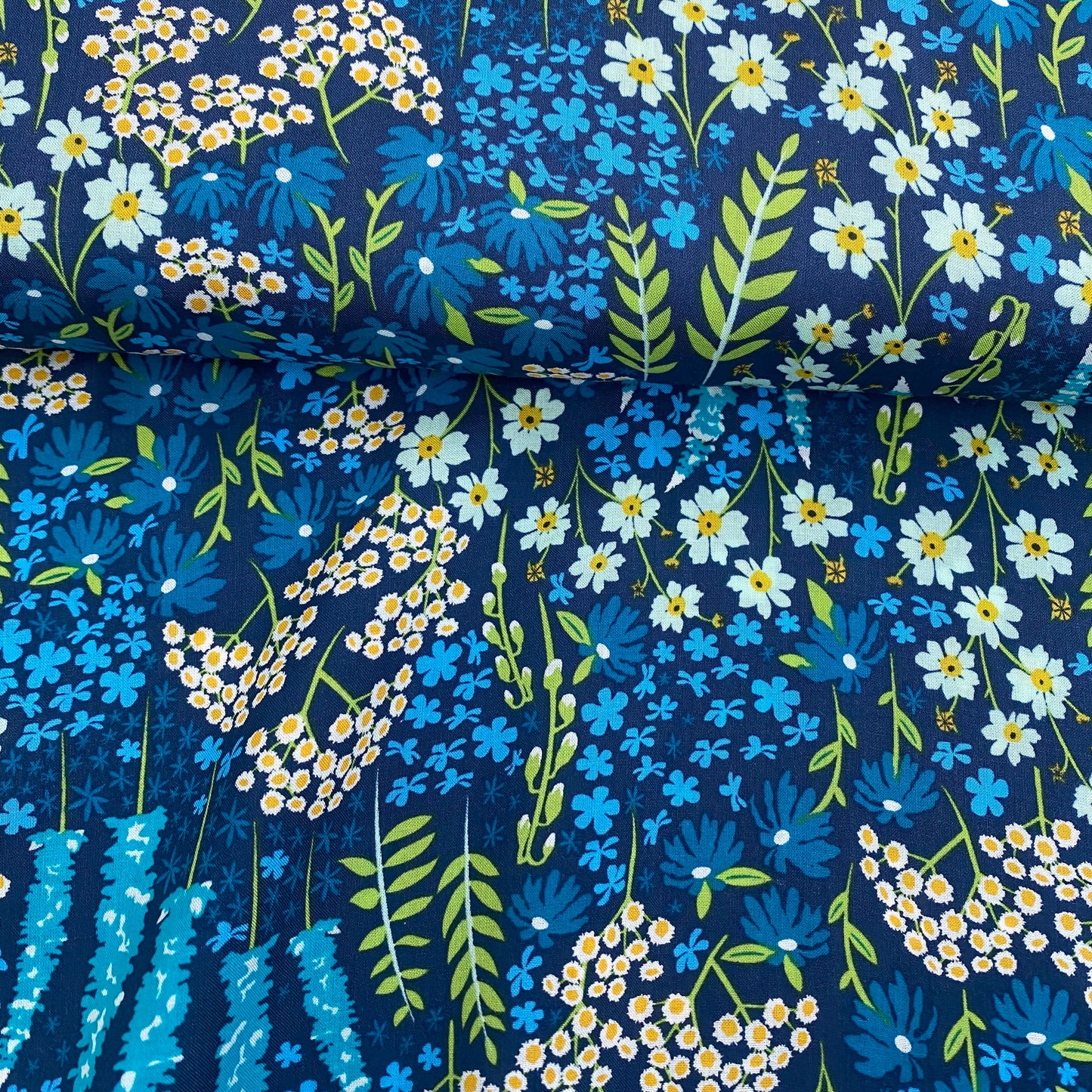 Art Gallery Blue Bank Flora Rayon Challis 2.65m