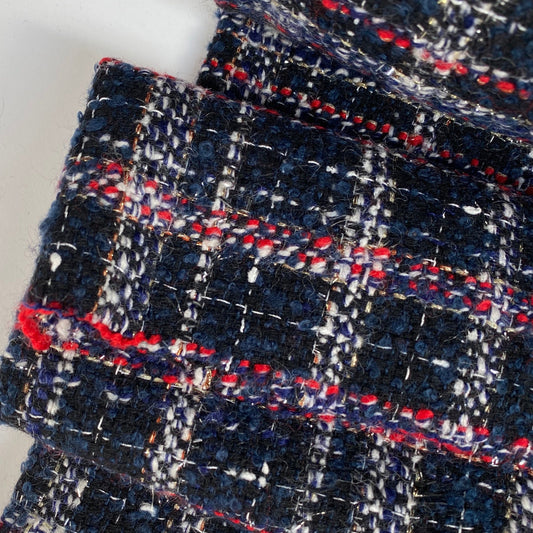 Boucle Wool Blend Dark Navy
