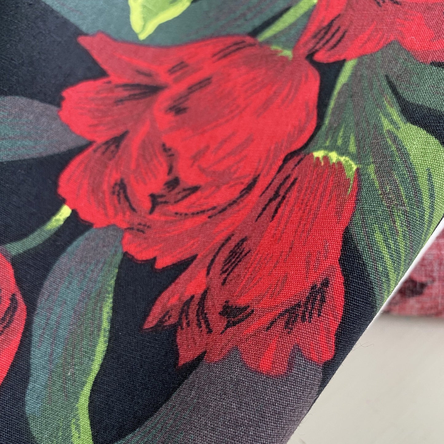 Black Poppy Cotton Poplin