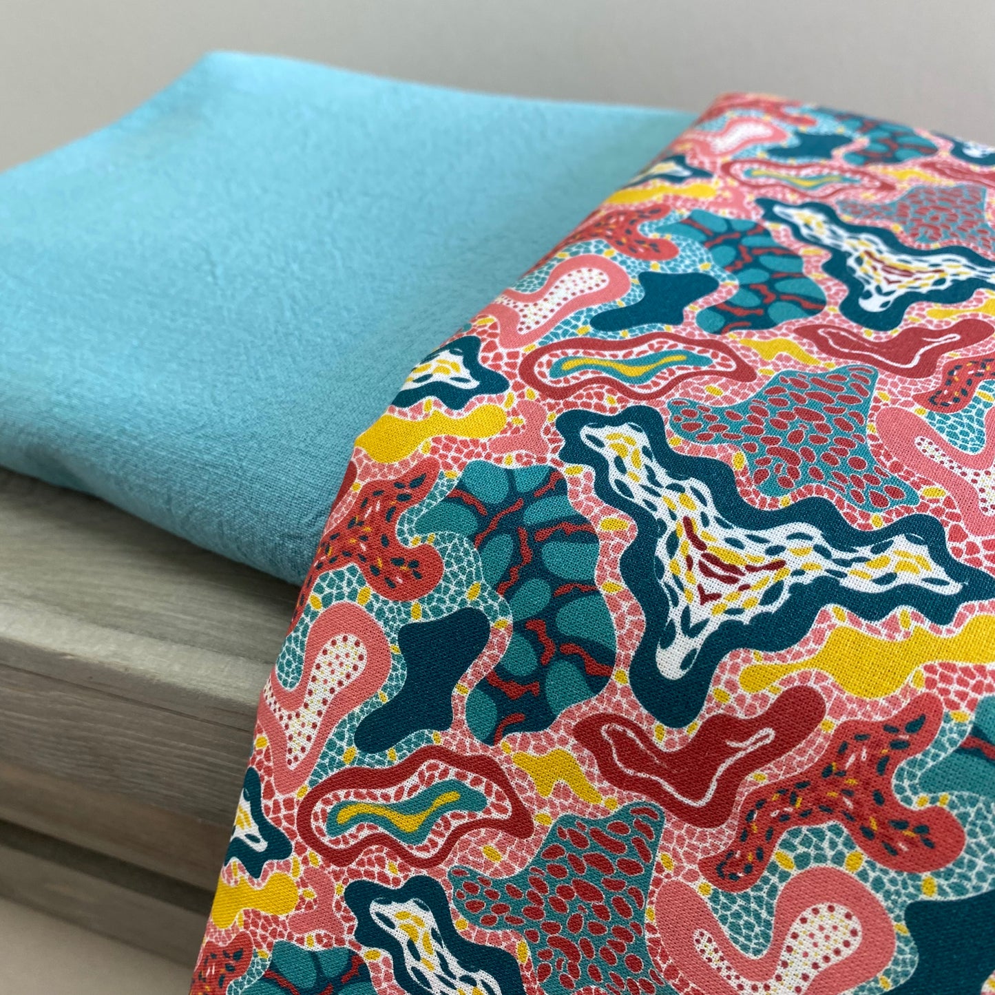 Organic Cotton Poplin Teal River 1.5m