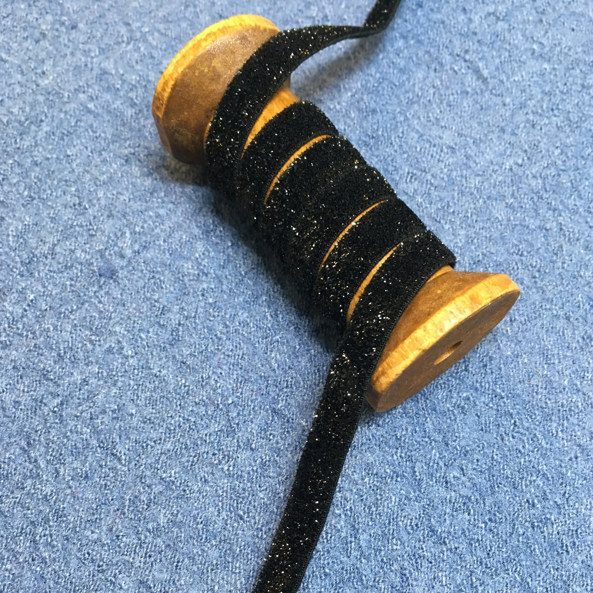 Sparkle Velvet Elastic Black