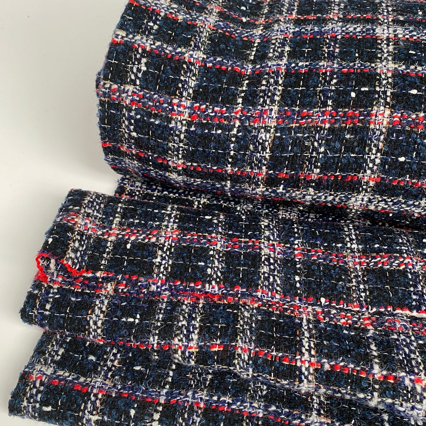 Boucle Wool Blend Dark Navy