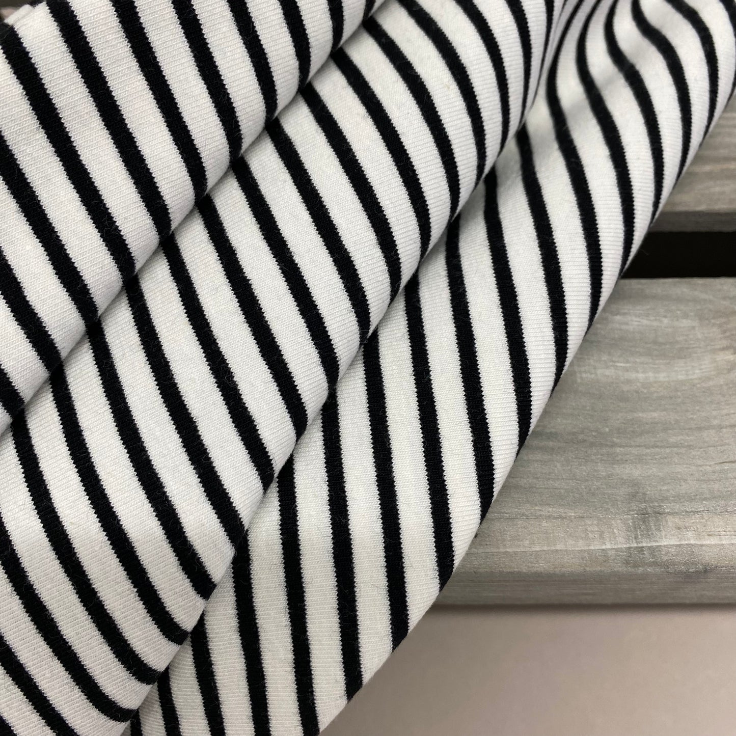 Breton Stripe Jersey Knit Black